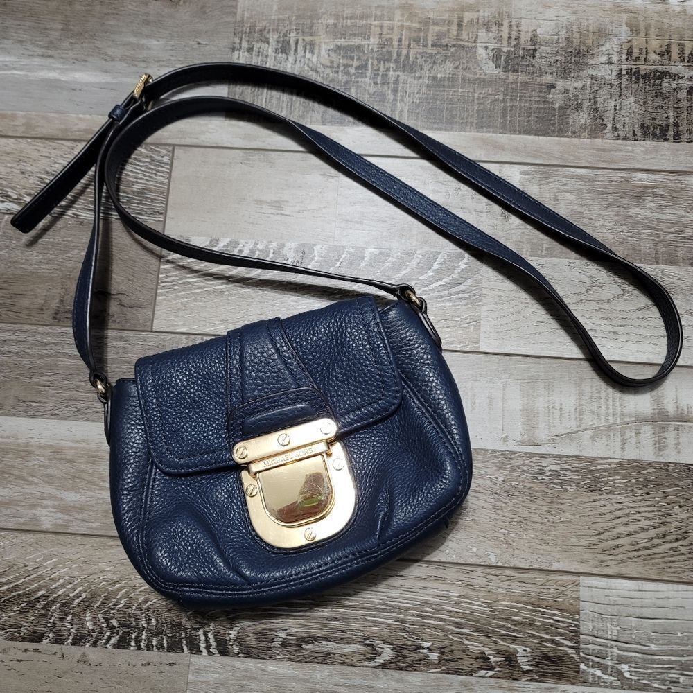 MICHAEL Michael Kors Blue Leather Bridgette Crossbody Mini Bag